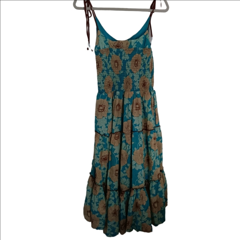 Free People Adriel Floral Print V-Neck Sleeveless Tiered Midi Dress M - Picture 11 of 12